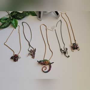 1PC (brooch/Pendants 2n1 )With Necklace (Scorpion Chameleon, Bird, Frog,